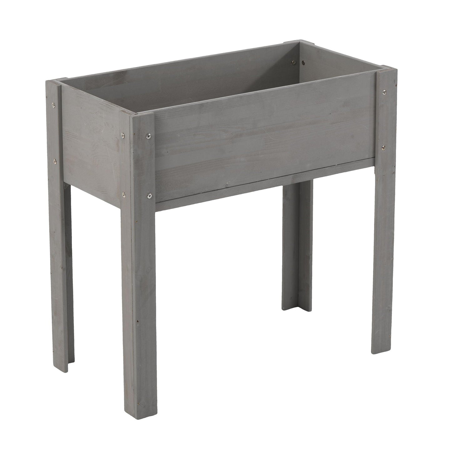 Raised Garden Bed With Legs gray weathered wood elevated planter for outdoor plants on Tampa Home & Garden Store