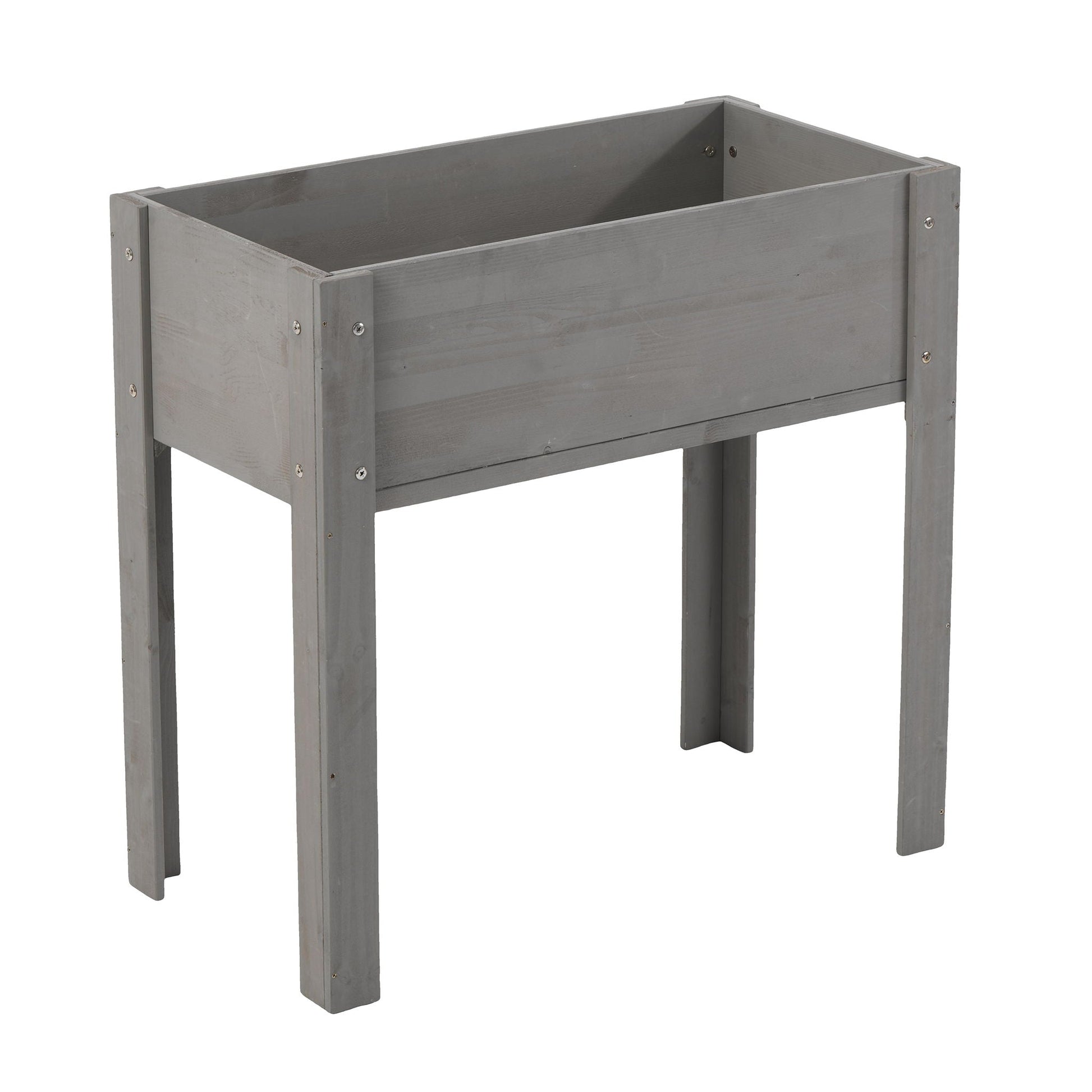 Raised Garden Bed With Legs gray weathered wood elevated planter for outdoor plants on Tampa Home & Garden Store