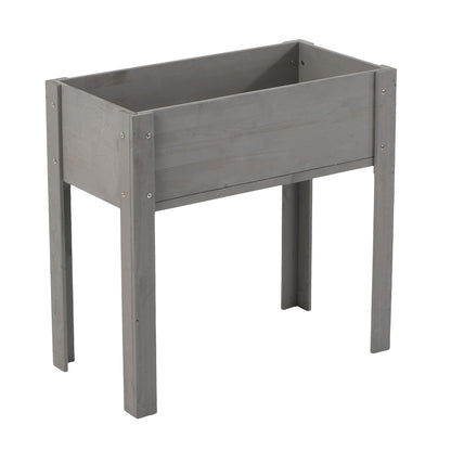 Raised Garden Bed With Legs gray weathered wood elevated planter for outdoor plants on Tampa Home & Garden Store