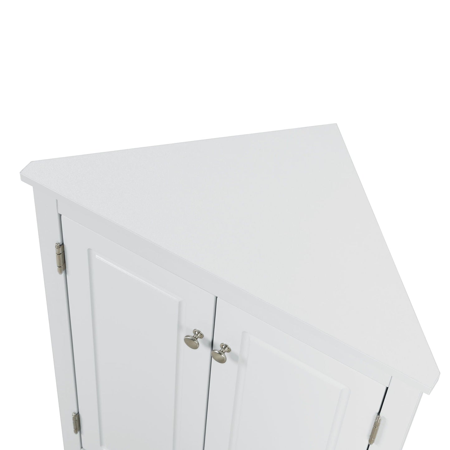 White freestanding linen cabinet with adjustable shelves, panel doors by HouseOfZazla on Tampa Home & Garden Store