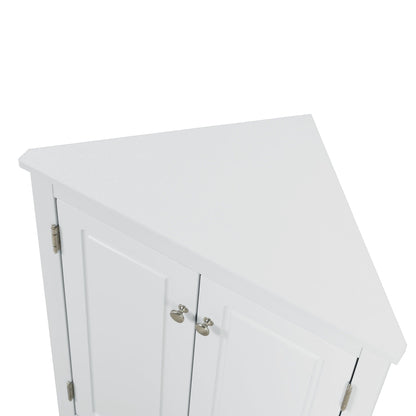 White freestanding linen cabinet with adjustable shelves, panel doors by HouseOfZazla on Tampa Home & Garden Store