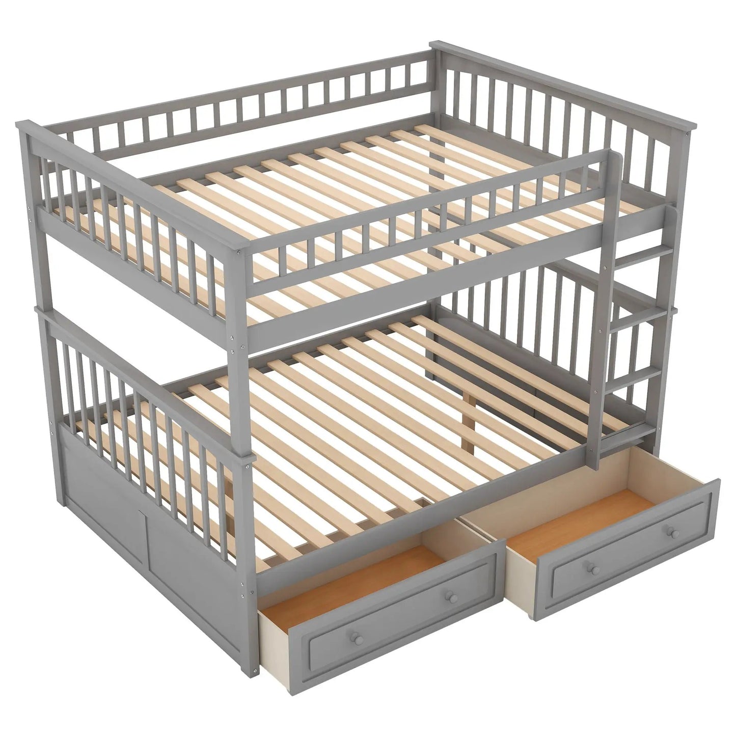 Bunk Bed With Drawers gray finish, built-in drawers, convertible design Unique Piece Furniture on Tampa Home & Garden Store
