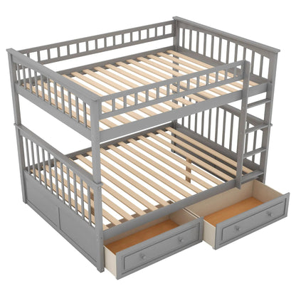 Bunk Bed With Drawers gray finish, built-in drawers, convertible design Unique Piece Furniture on Tampa Home & Garden Store