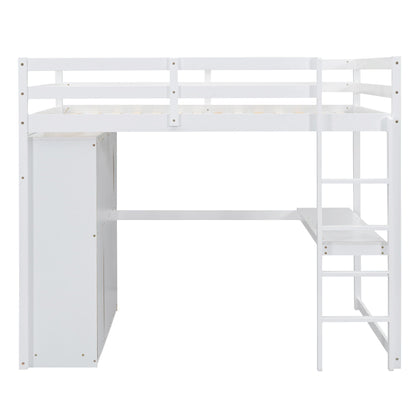 Loft bed with built in wardrobe, shelves and drawers in white by HouseOfZazla on Tampa Home & Garden Store