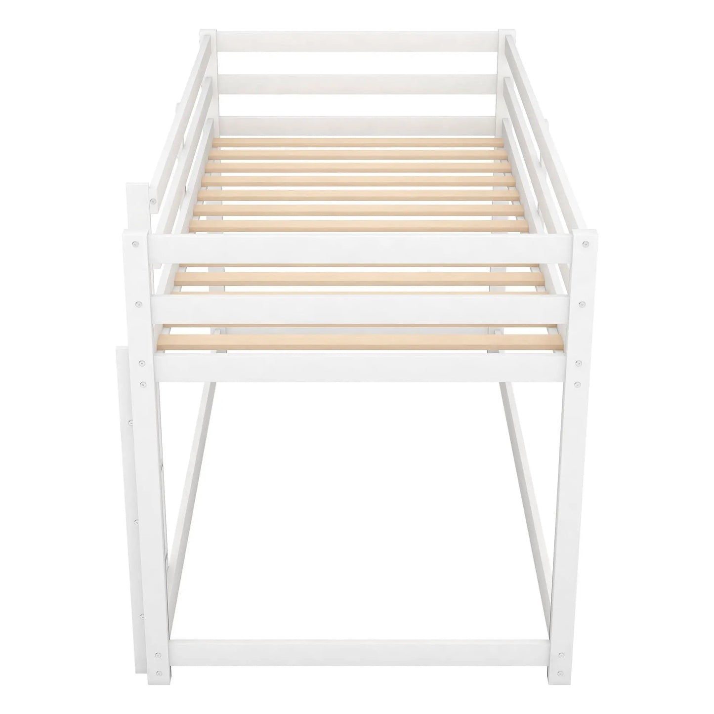 Durable Solid Wood Floor Bunk Bed With Ladder