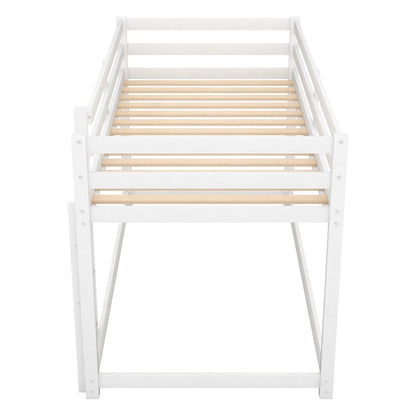 Durable Solid Wood Floor Bunk Bed With Ladder