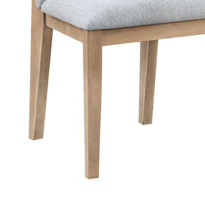 Caspian Oak Finish Dining Chair Gray Set of 2