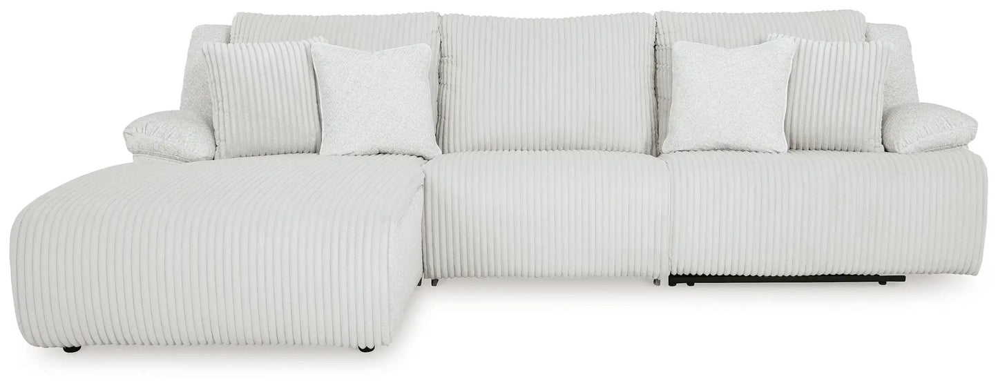 Top Tier Corduroy Reclining Sectional with Chaise