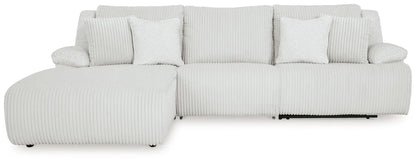 Top Tier Corduroy Reclining Sectional with Chaise