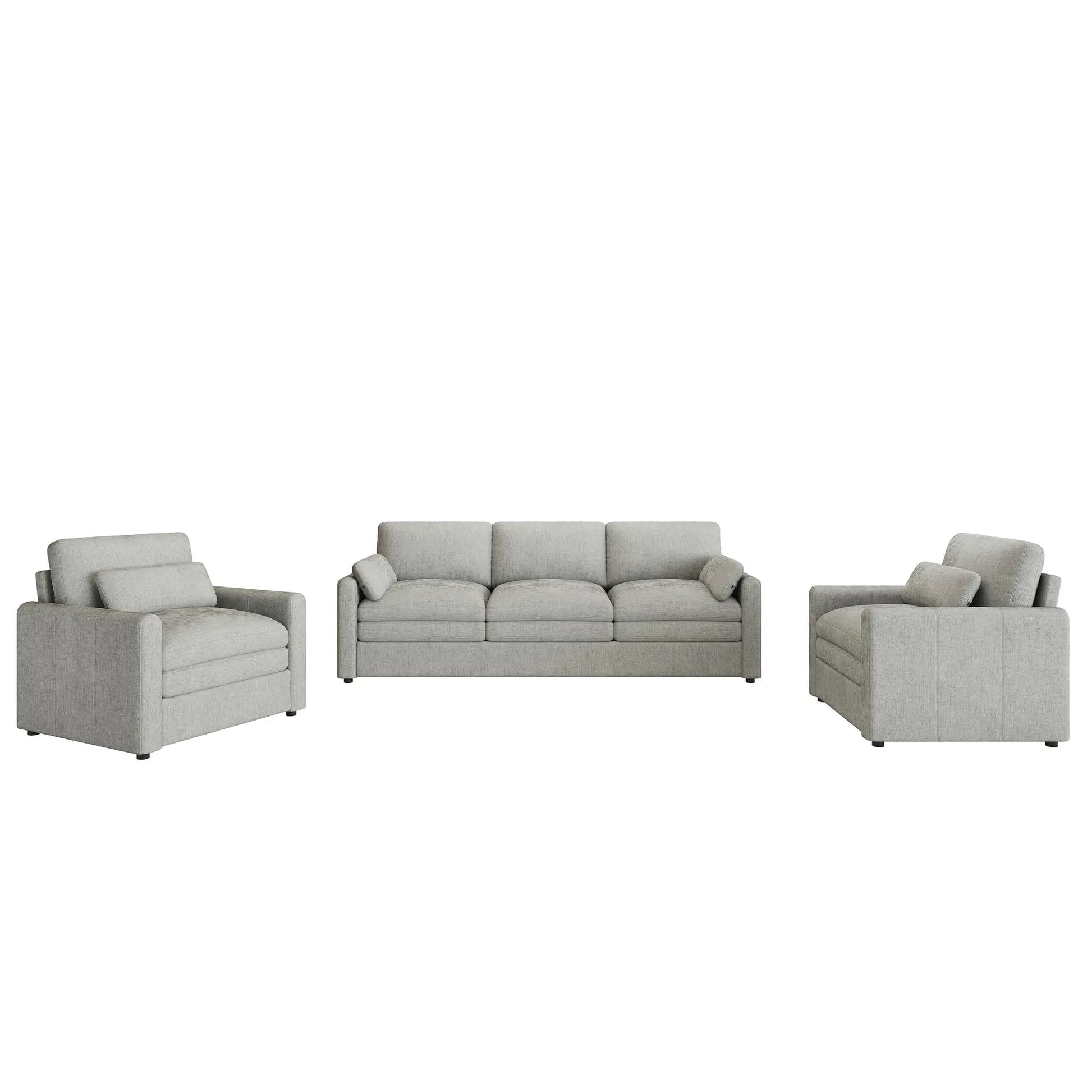 Cloud Sofa Set Couch For Living Room, 3 piece gray fabric set by Unique Piece Furniture on Tampa Home & Garden Store