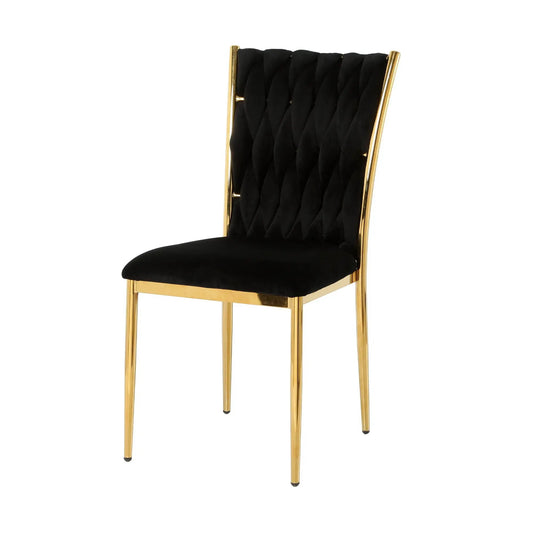 Modern dining chair with black velvet tufted back and gold frame, 1 chair on Tampa Home & Garden Store
