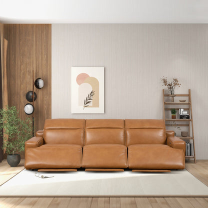 Urbana Triple Power Recliner Sofa in Tan