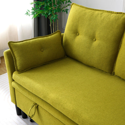L-shaped reversible chaise sectional with olive-green upholstery and tufted cushions on Tampa Home & Garden Store