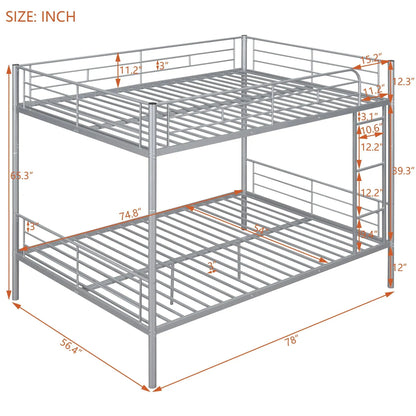 Steel Bunk Bed by Unique Piece Furniture with metal frame and guard rails, two-tier on Tampa Home & Garden Store