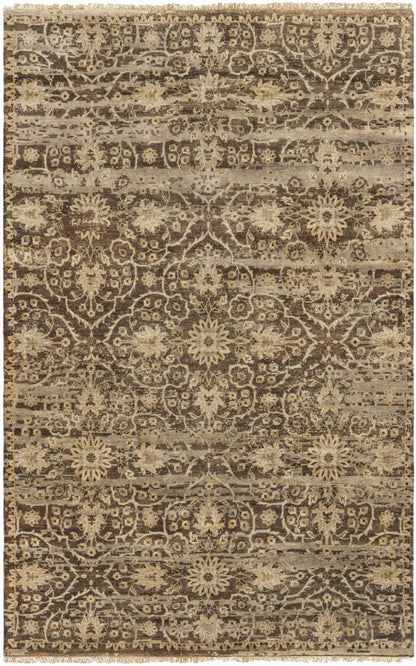 Andrew Brown&Sage Premium Wool Rug - Clearance by Boutique Rugs in brown cream floral pattern on Tampa Home & Garden Store