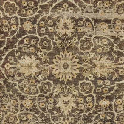 Rug Andrew Brown&Sage Premium Wool Rug in brown taupe with floral motif by Boutique Rugs on Tampa Home & Garden Store