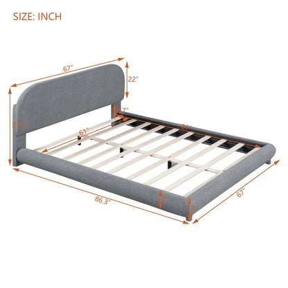 Upholstered Platform Bed With Thick Solid Frame