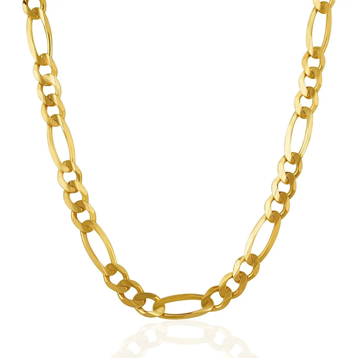 Figaro chain necklace 7.0mm, solid 14k yellow gold interlocking links on Tampa Home & Garden Store