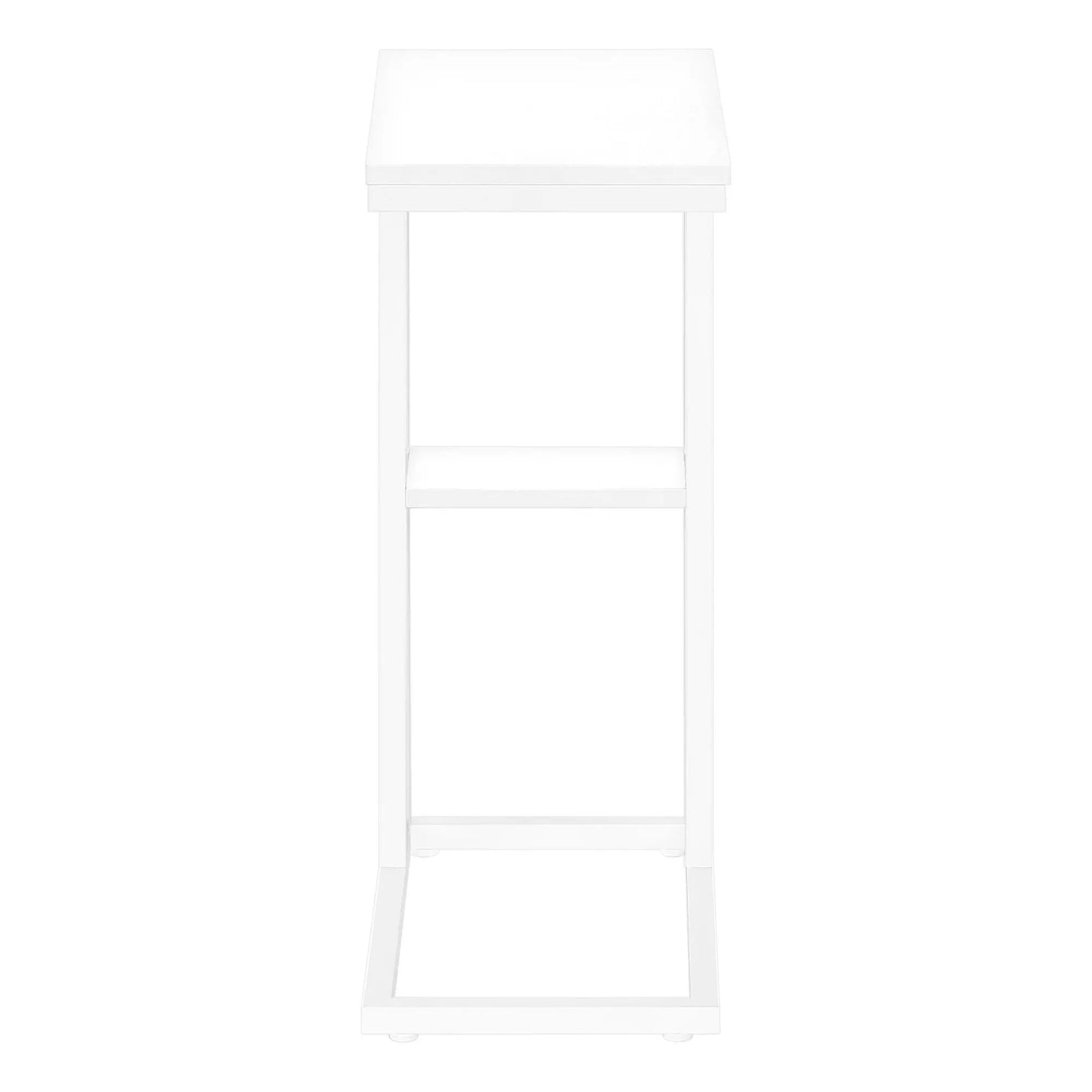 C Shaped Accent Table Marble Look and Modern