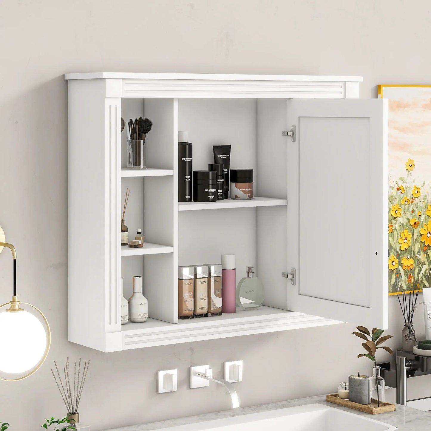 Wall Mounted Bathroom Storage Cabinet With Mirror