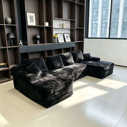 131-Inch Big Size Modular Sectional Oversized Sofa in charcoal fabric by HouseOfZazla on Tampa Home & Garden Store