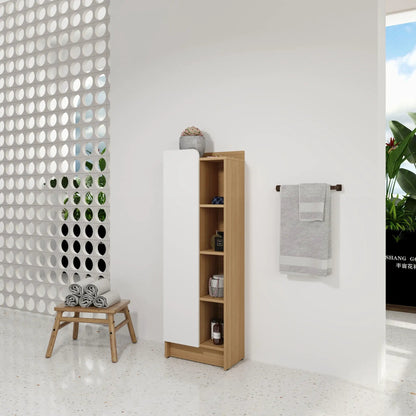 Tall Bathroom Cabinet With 4 Tier Open Shelves