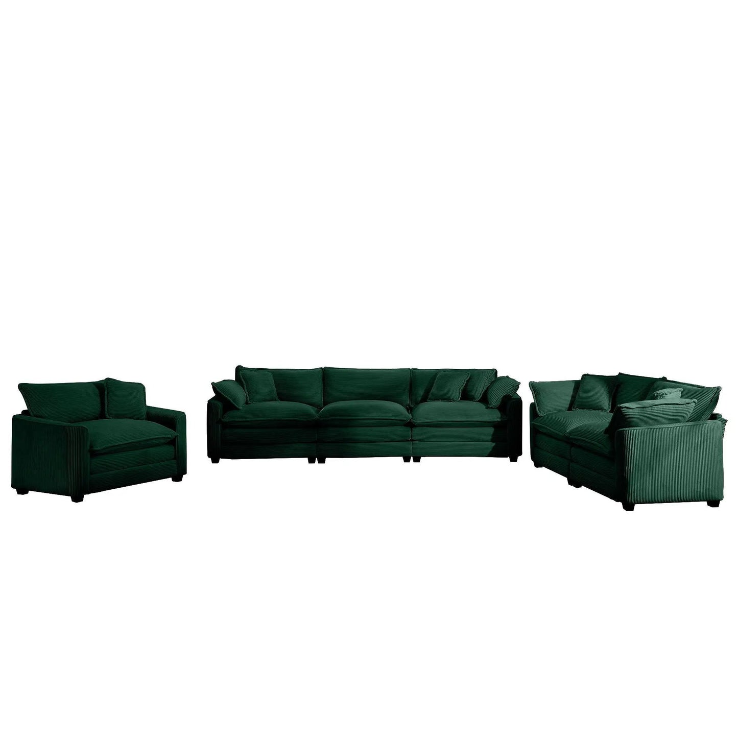 Elegant Sectional Sofa Set with Deep Seats