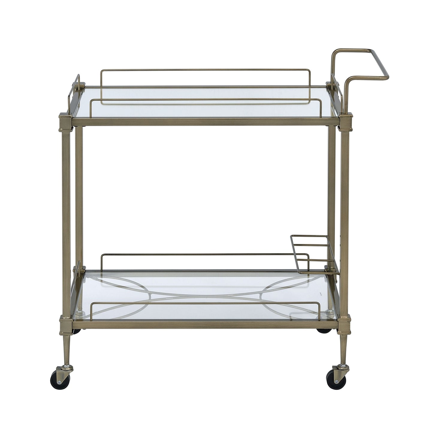 Aditya mirrored antique brass serving cart with glass shelves HouseOfZazla on Tampa Home & Garden Store