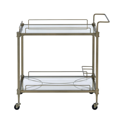 Aditya mirrored antique brass serving cart with glass shelves HouseOfZazla on Tampa Home & Garden Store