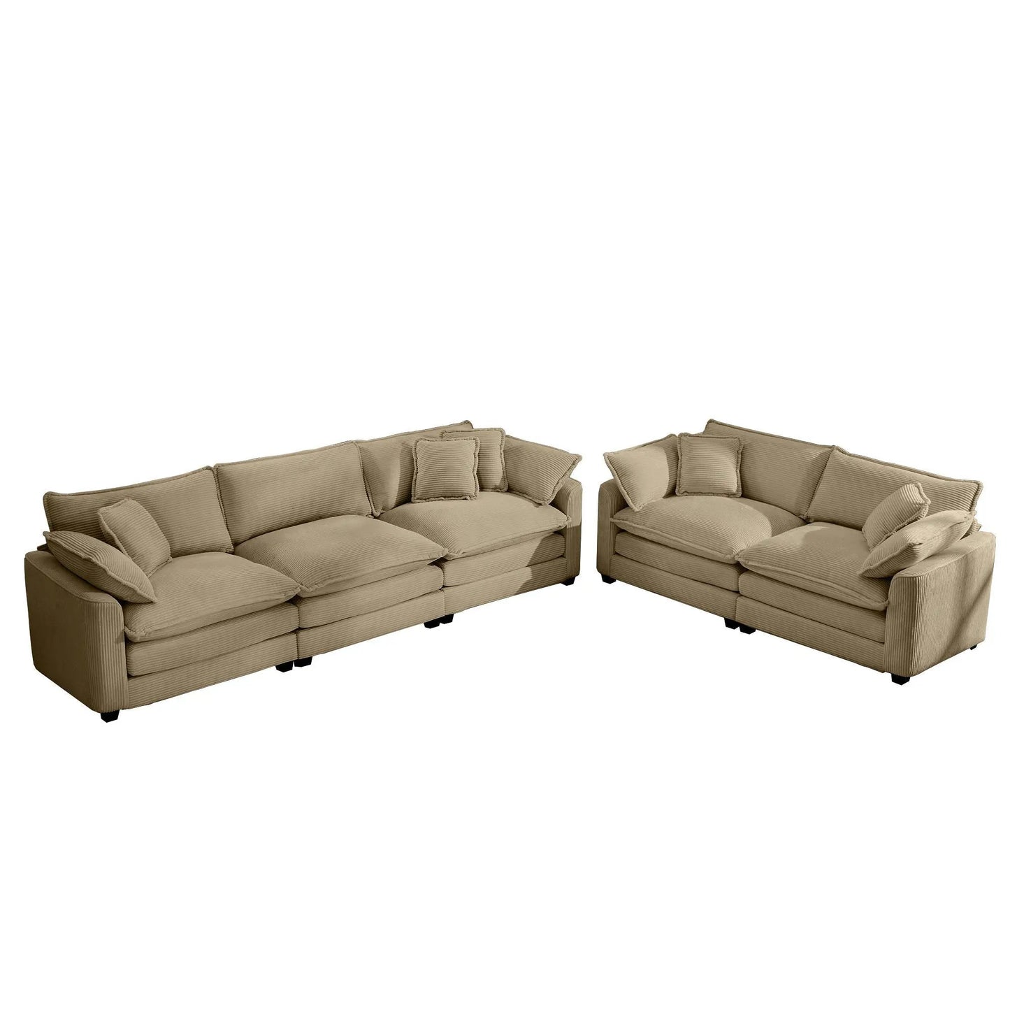 Elegant Sectional Sofa Set with Deep Seats