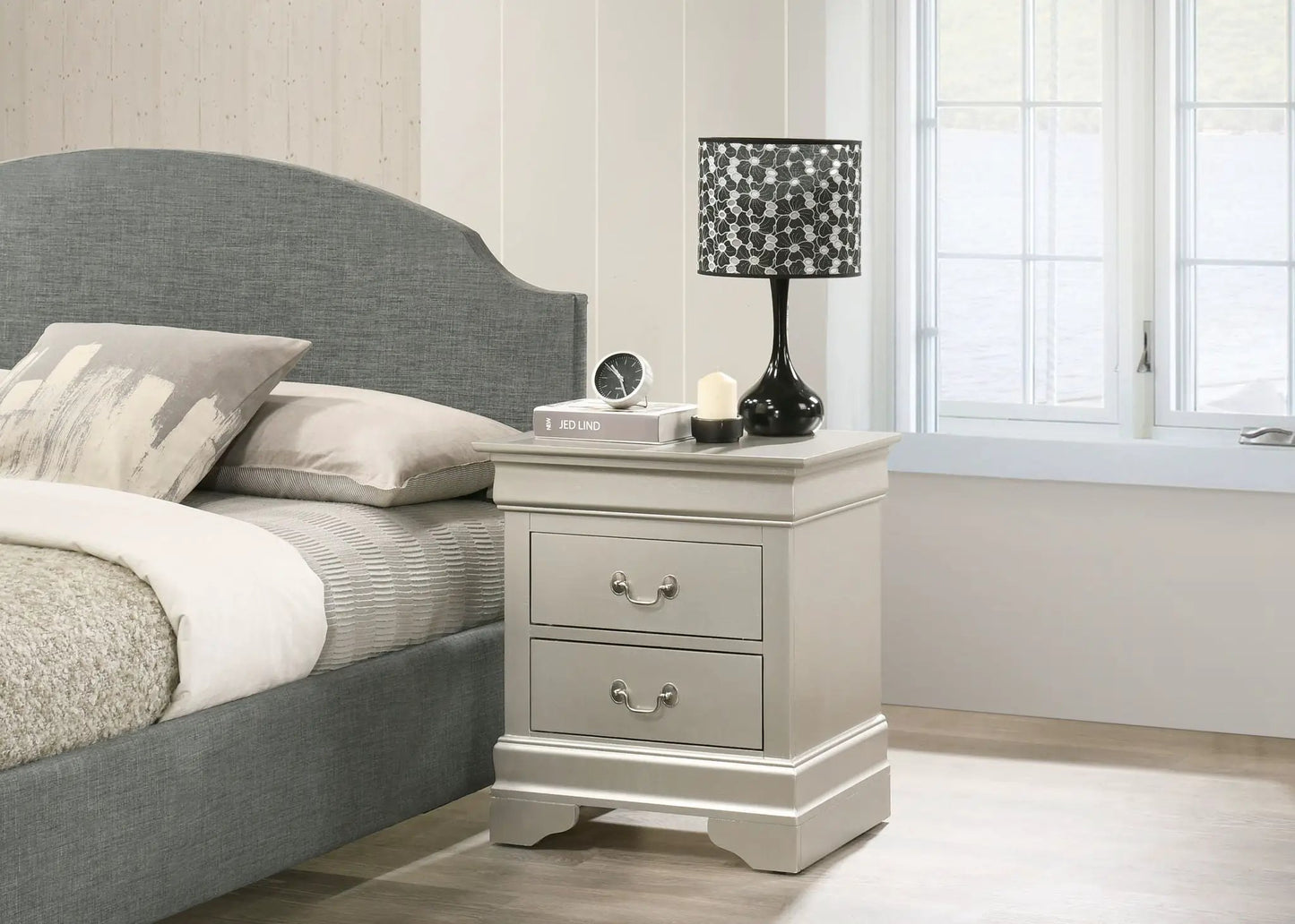 Traditional Nightstand Carved Bases and Curves