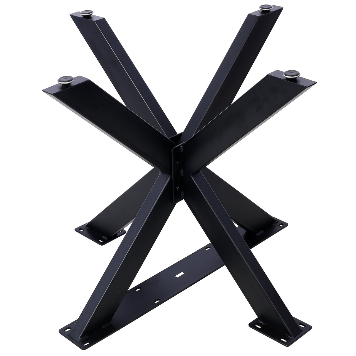 Spider-shaped black steel table base with heavy-duty construction and angular legs on Tampa Home & Garden Store