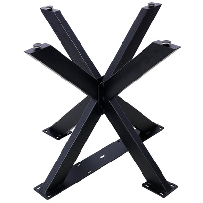 Spider-shaped black steel table base with heavy-duty construction and angular legs on Tampa Home & Garden Store