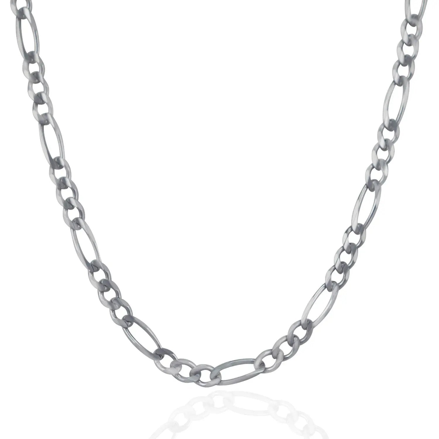 4.6mm white gold solid Figaro chain necklace, Bids.com brand on Tampa Home & Garden Store