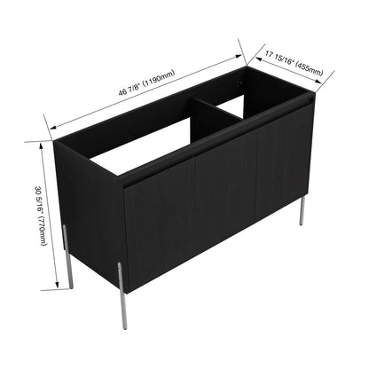 Freestanding bathroom vanity with soft-close doors, black finish, 46 7/8in wide Unique Piece Furniture on Tampa Home & Garden Store