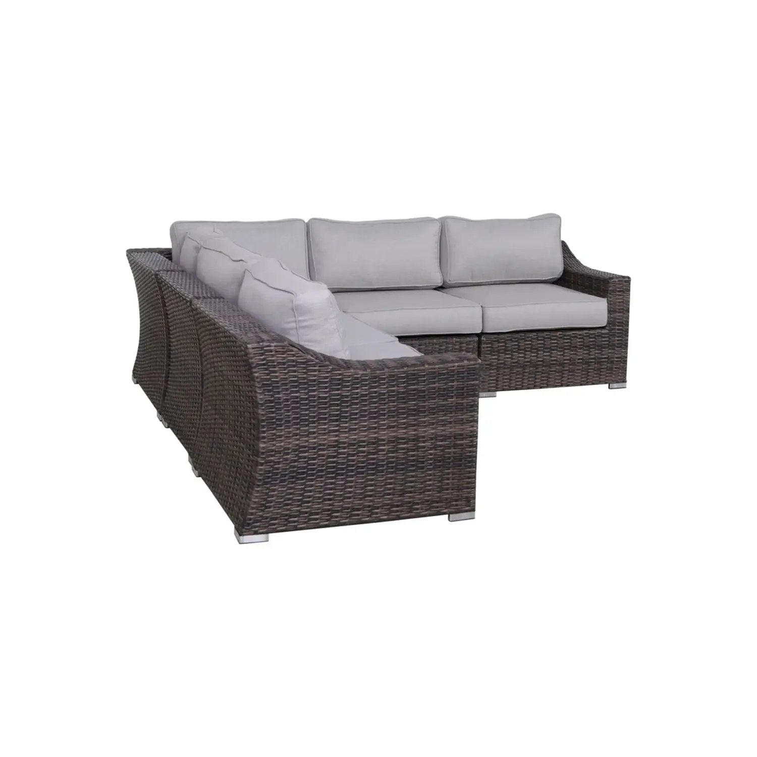 Contemporary outdoor rattan sectional with light gray cushions by Unique Piece Furniture on Tampa Home & Garden Store