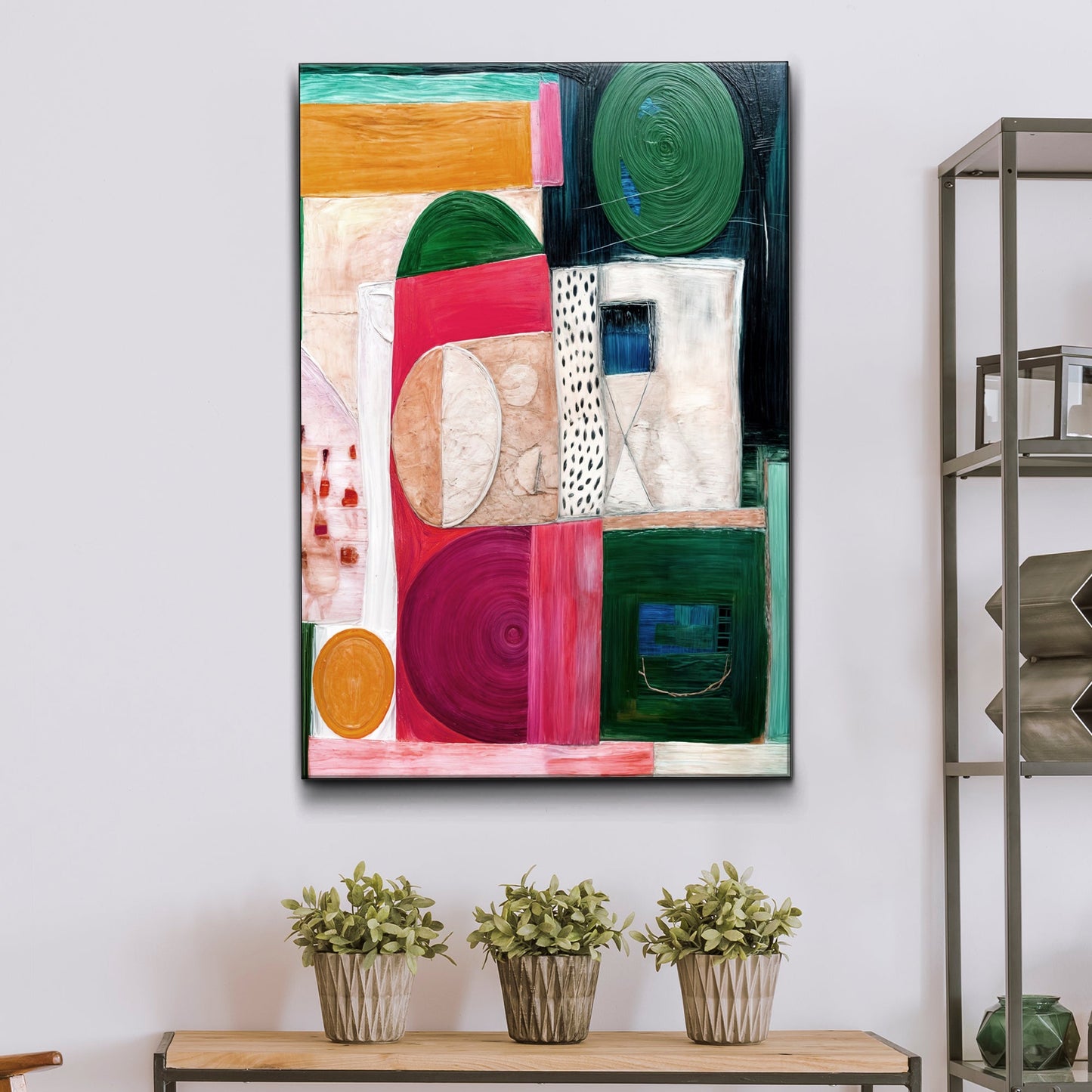 Modern Geometric Patterns Wall Art Canvas by Tailored Canvases Crafting Canvas colorful blocks on Tampa Home & Garden Store