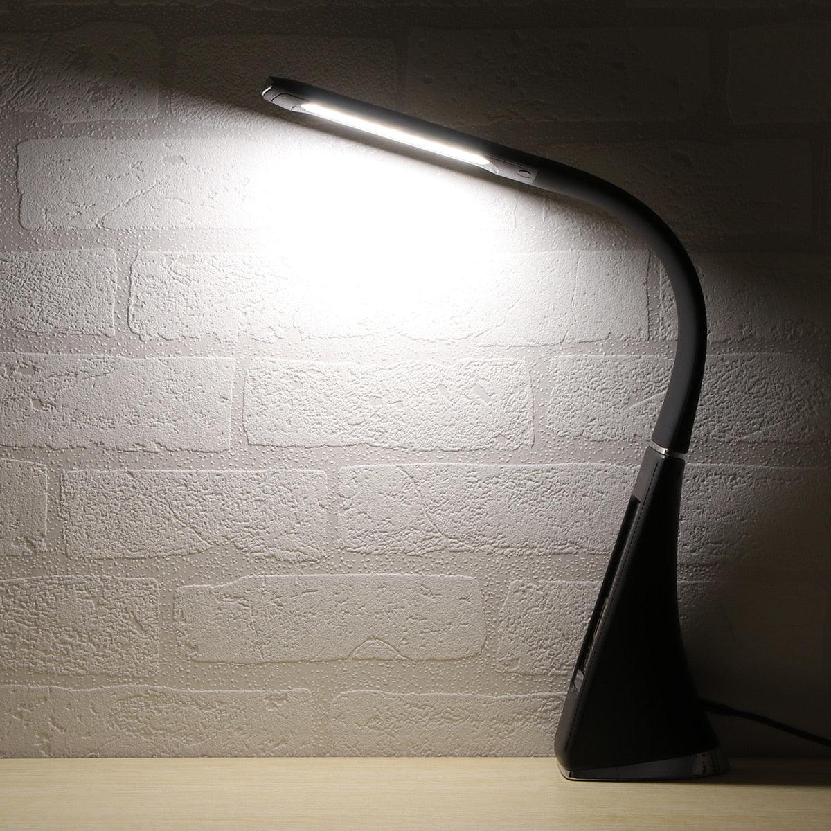 Stevvex LED desk lamp curved black neck, dimmable bright light for desk and office on Tampa Home & Garden Store