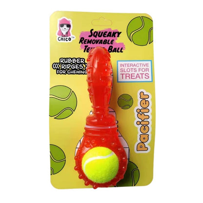 Juguete interactivo para masticar para perros de TPR con chirriador desmontable y relleno de golosinas