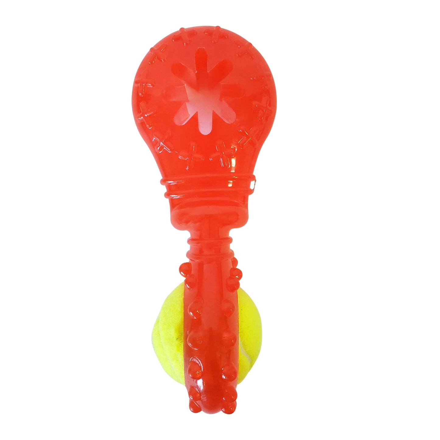 Juguete interactivo para masticar para perros de TPR con chirriador desmontable y relleno de golosinas