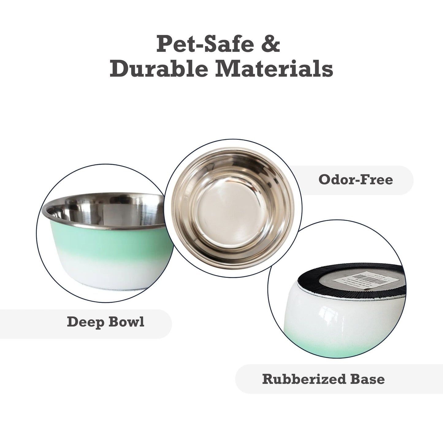 Gamelle profonde pour chien – Gamelle en acier inoxydable, idéale pour les chiens de petite, moyenne et grande taille – Vert menthe
