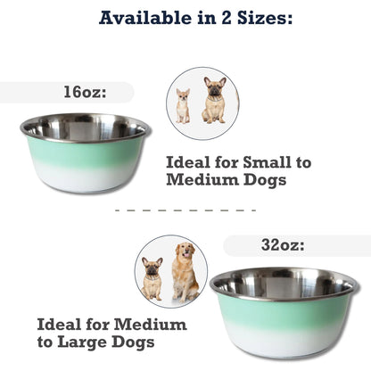 Gamelle profonde pour chien – Gamelle en acier inoxydable, idéale pour les chiens de petite, moyenne et grande taille – Vert menthe