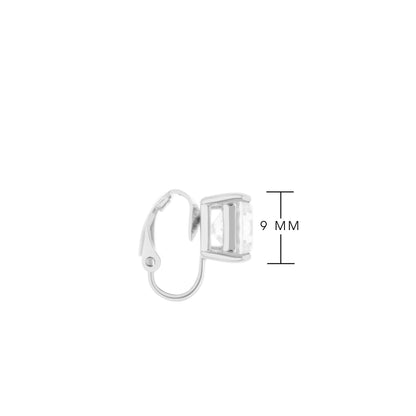 Lauren G Adams 925 sterling silver clip-on earrings with geometric crystal accents on Tampa Home & Garden Store
