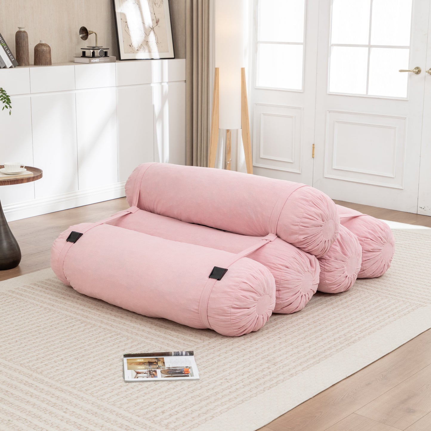 Adjustable Corduroy Convertible Floor Sofa