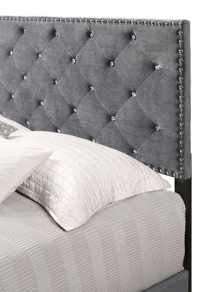 Luxurious upholstered bed in velvet with diamond tufting and crystal nailhead by HouseOfZazla on Tampa Home & Garden Store