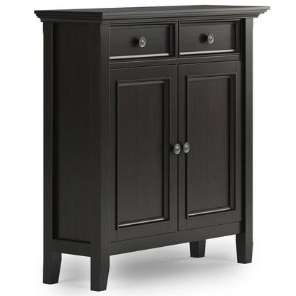 Amherst Storage Cabinet by HouseOfZazla, dark espresso finish with two upper drawers on Tampa Home & Garden Store