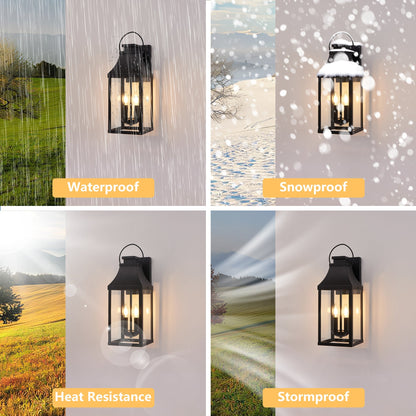 20in Outdoor Wall Light 2-Pack black lanterns by HouseOfZazla waterproof snowproof on Tampa Home & Garden Store
