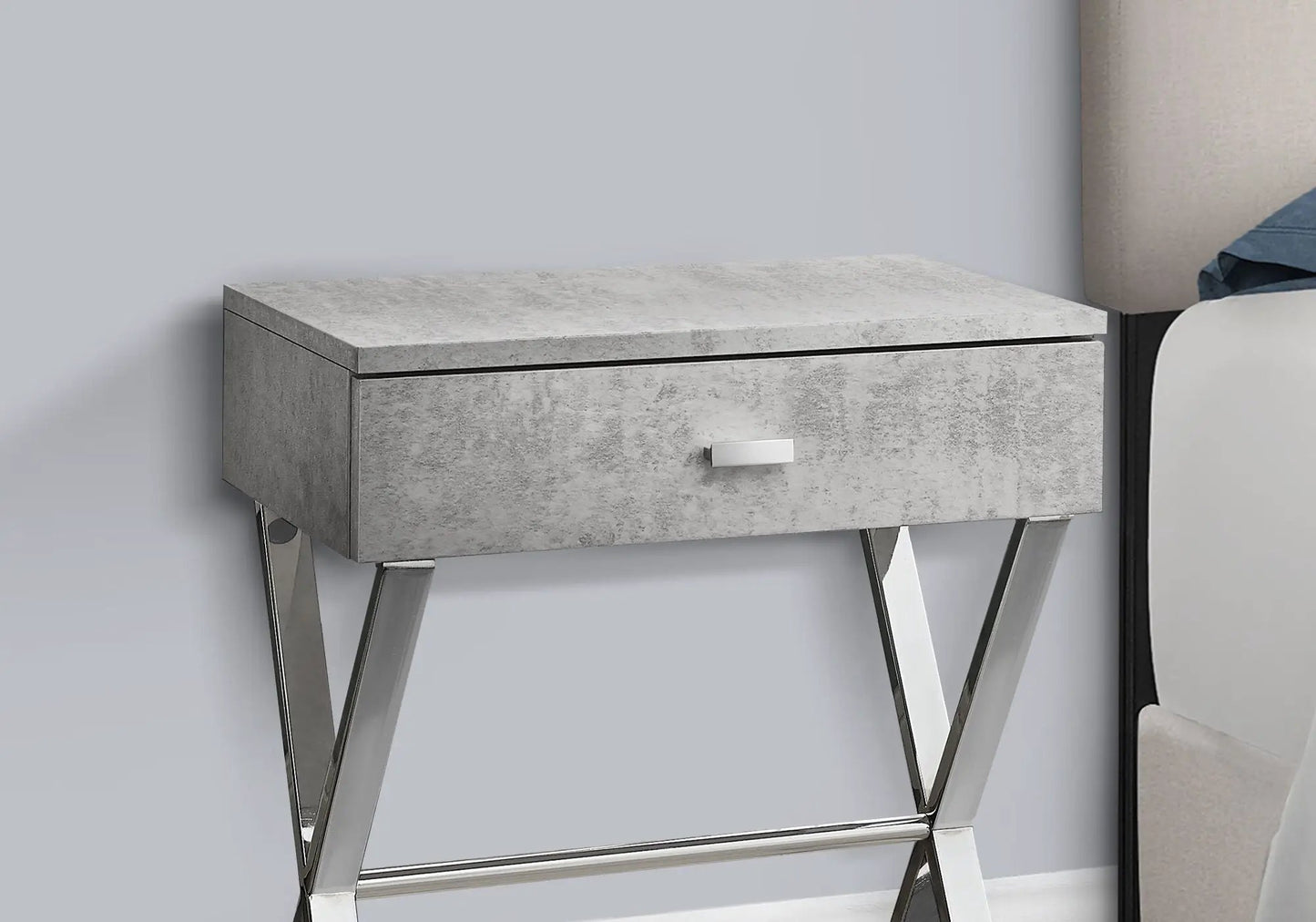 Accent Side X Table Storage Drawer Modern