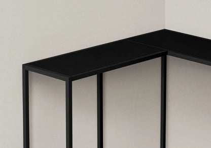 Corner Accent Console Table black metal frame with L-shaped corner design on Tampa Home & Garden Store