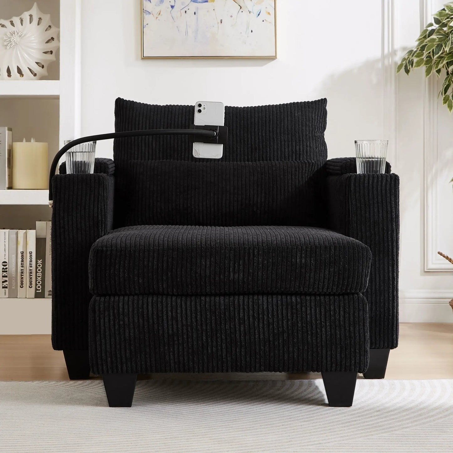 Convertible Chaise Lounge Chair With USB Ports